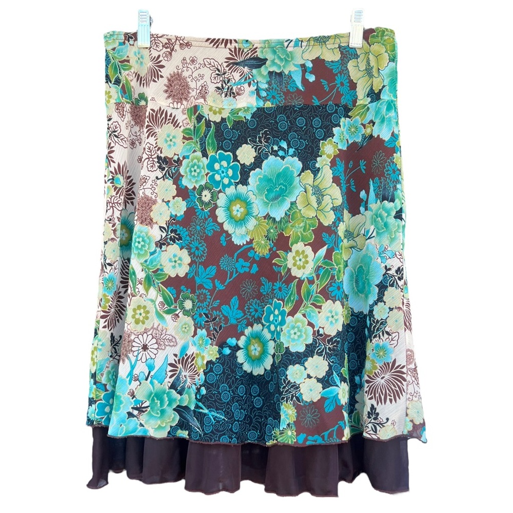 Y2K Vintage Floral Knee Length Skirt